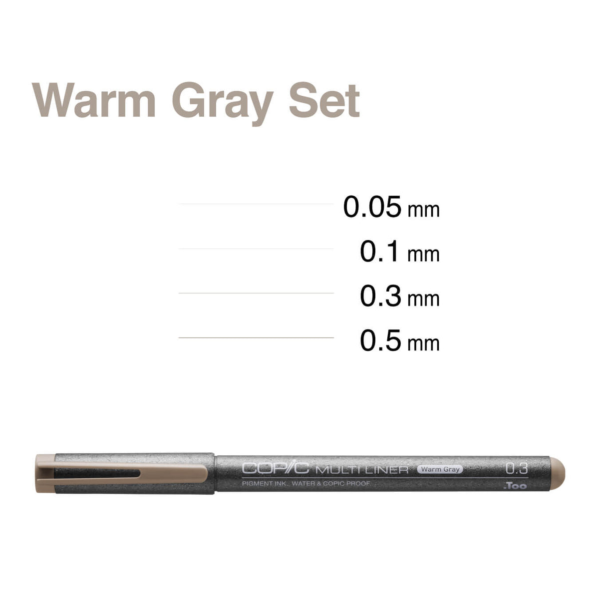 Copic Multiliner 4 Warm Gray Set 